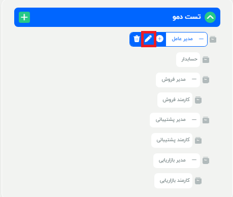 ویرایش تنظیمات هر نقش