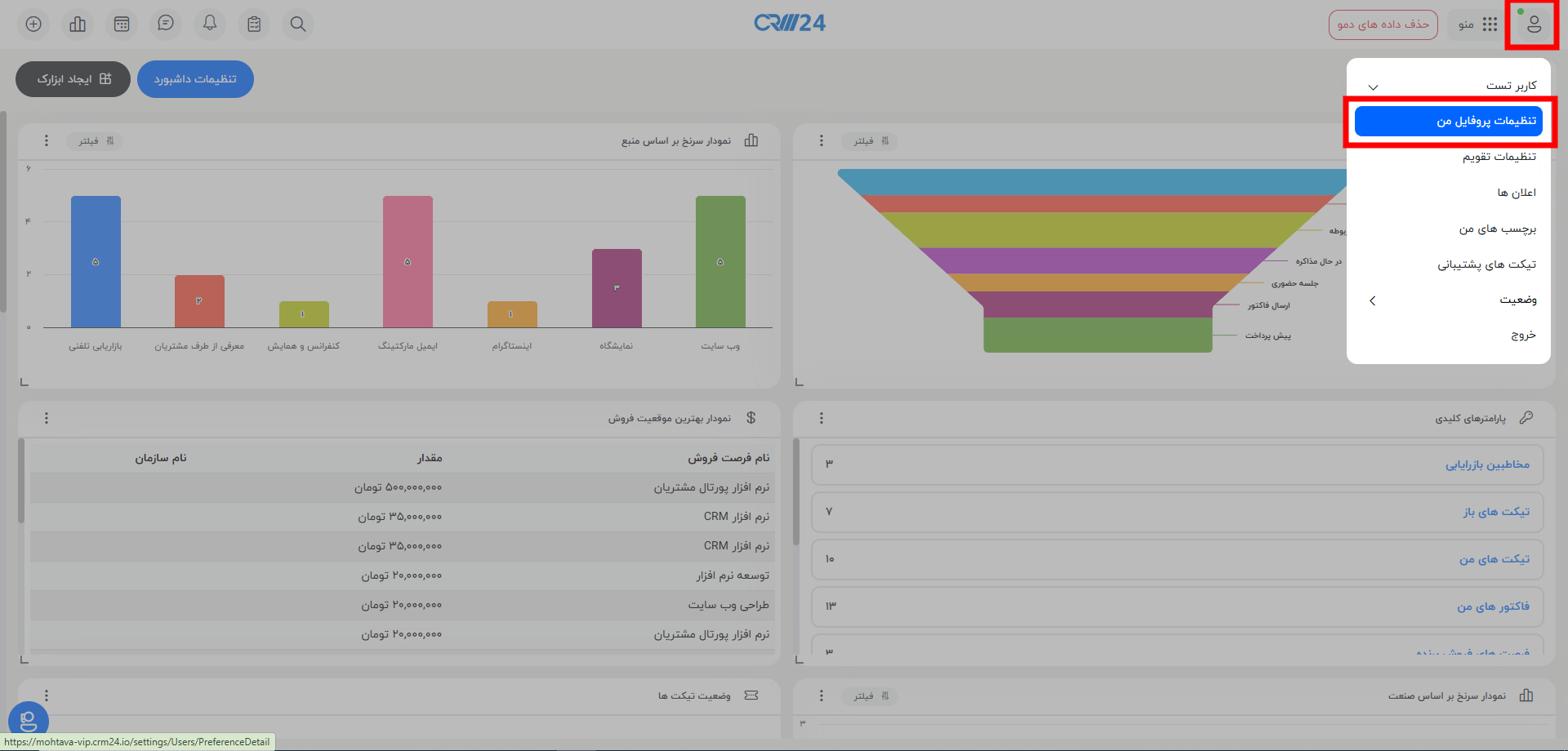 تنظیمات واحد پولی کاربر