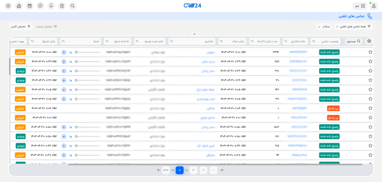 ماژول تماس های تلفنی