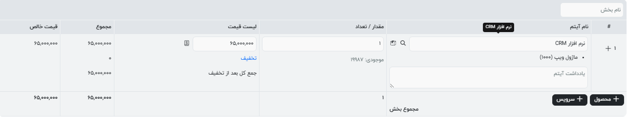 کاربرد محصول و زیر محصول